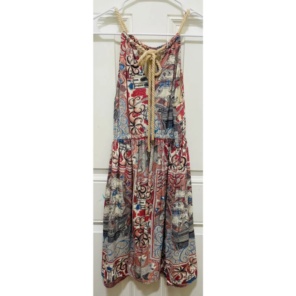Florea Halter Dress‎ Summer Casual Sundress Print Sleeveless S